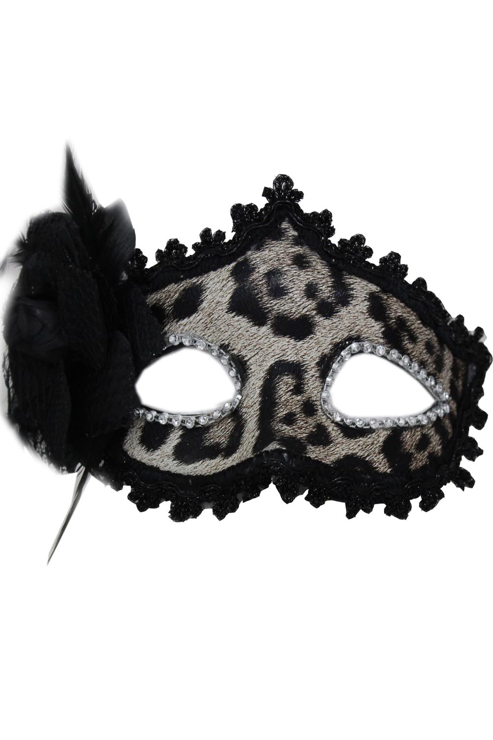 MASCHERA CON FIORE NERO